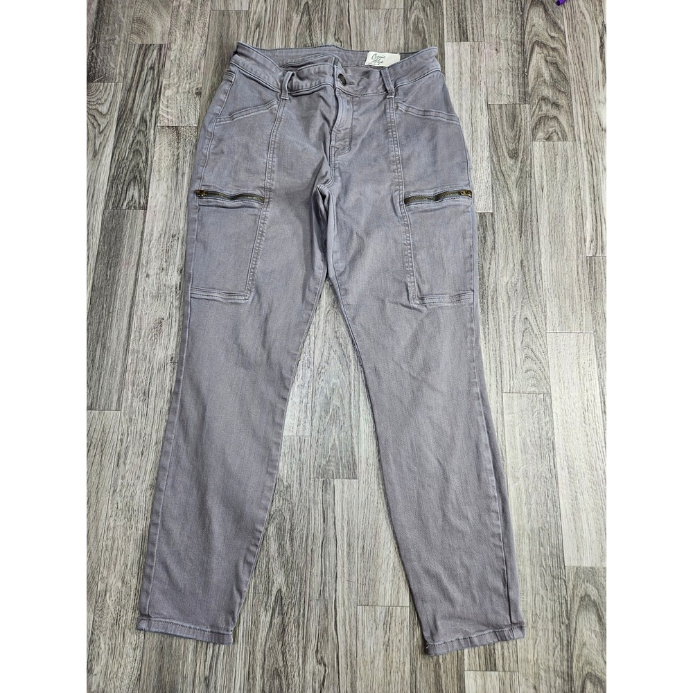 Cosmic Blue Love Cargo Pants Jeans Womens 28P Petite Grey Skinny Utility